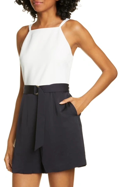 Shop Ted Baker Shanat Colorblock Belted Playsuit In Navy