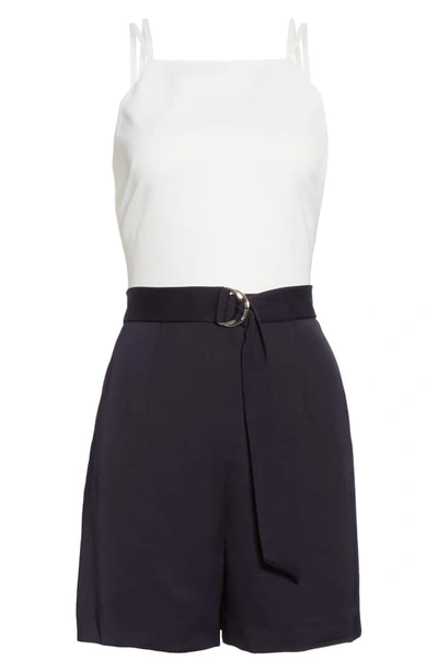 Shop Ted Baker Shanat Colorblock Belted Playsuit In Navy