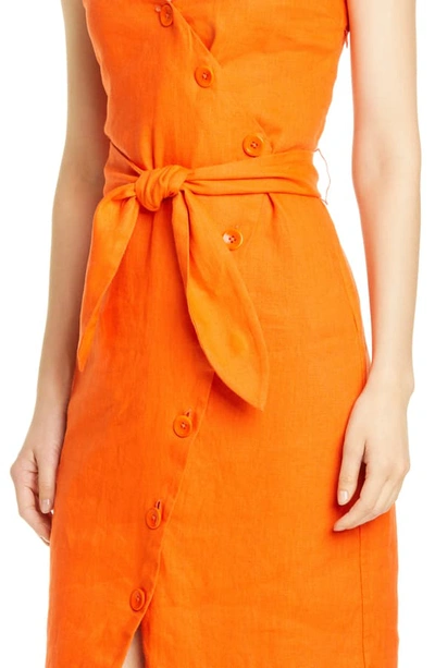 Shop Joie Carnell Linen Sheath Dress In Warm Terracotta