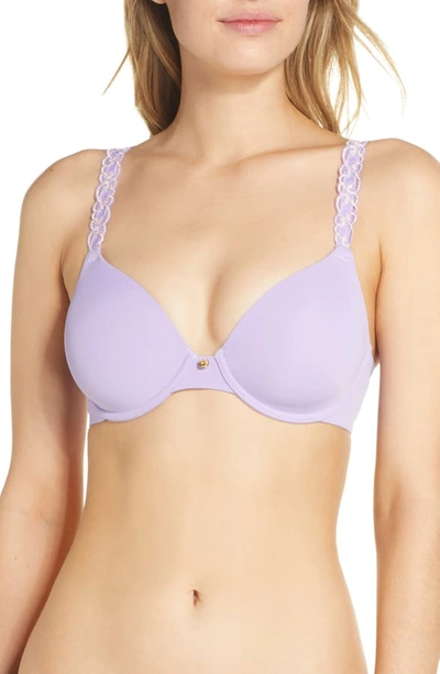 Shop Natori Pure Luxe Underwire T-shirt Bra In Lily/ Golden Rose