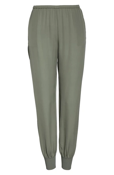 Shop Theory Silk Jogger Pants In Faded Sage