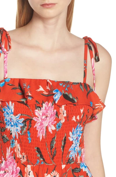 Shop Ali & Jay Sangria Strapless Jumpsuit In Cayenne Floral