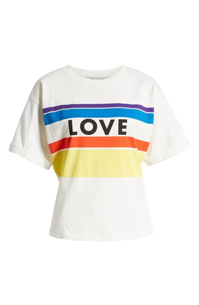Shop Rebecca Minkoff Cydney Love Stripe Graphic Tee In Ecru