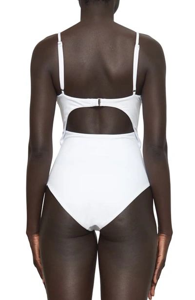 Shop Mara Hoffman Kia Cutout One-piece Swimsuit In Bianco
