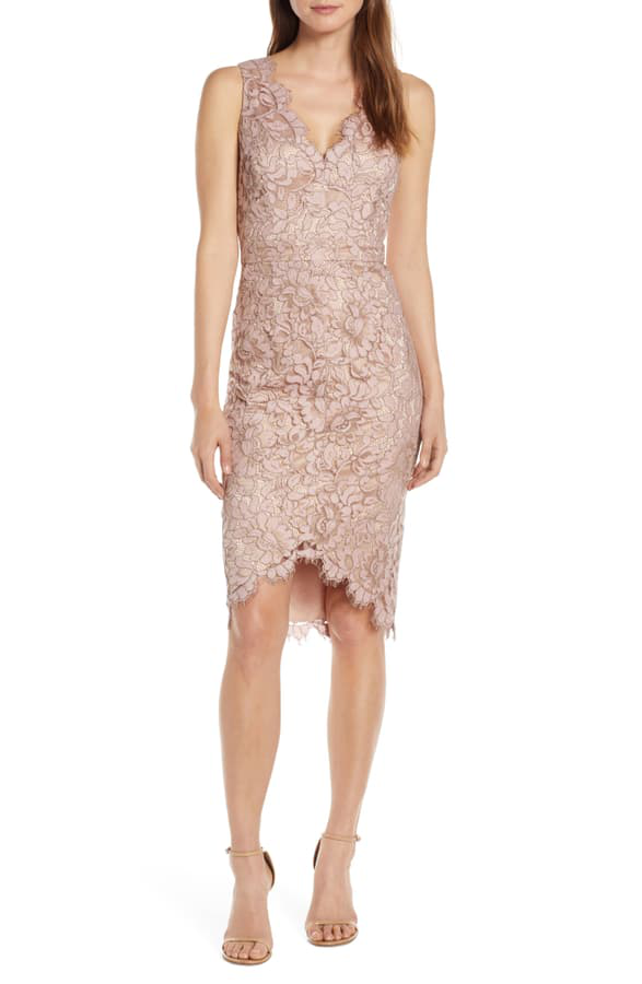 blush cocktail dress