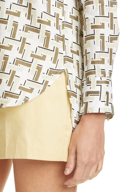 Shop Equipment Bradner Print Linen Shirt In Nature White Multi