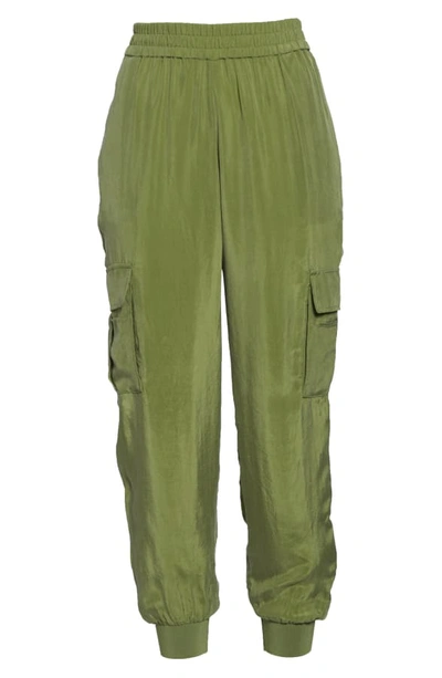 Shop Alice And Olivia Dede Cargo Jogger Pants In Sage