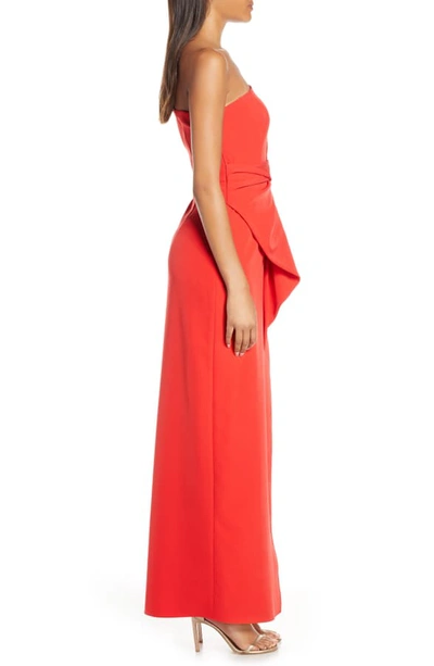 Shop Eliza J One-shoulder Laguna Crepe Evening Gown In Red