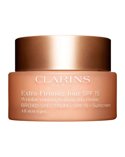 Shop Clarins 1.7 Oz. Extra-firming Wrinkle Control Firming Day Cream Broad Spectrum Spf 15 - All Skin Types