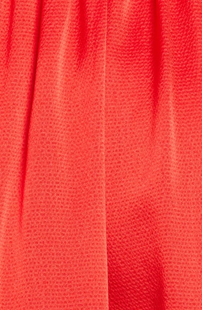 Shop Kate Spade Tiered High Neck Silk Blend Dress In Zinnia Red