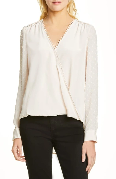 Shop L Agence Perry Fabric Blocked Blouse In Champagne/ Champange Combo