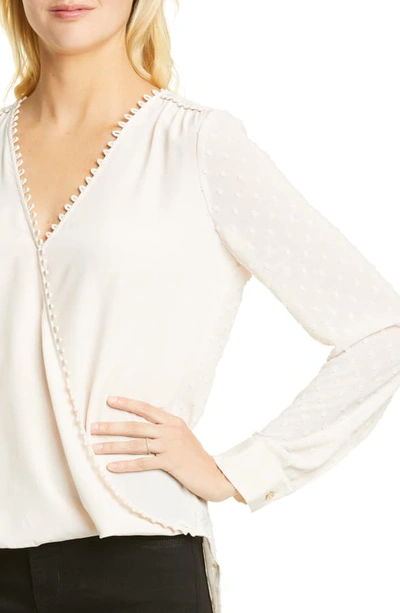 Shop L Agence Perry Fabric Blocked Blouse In Champagne/ Champange Combo