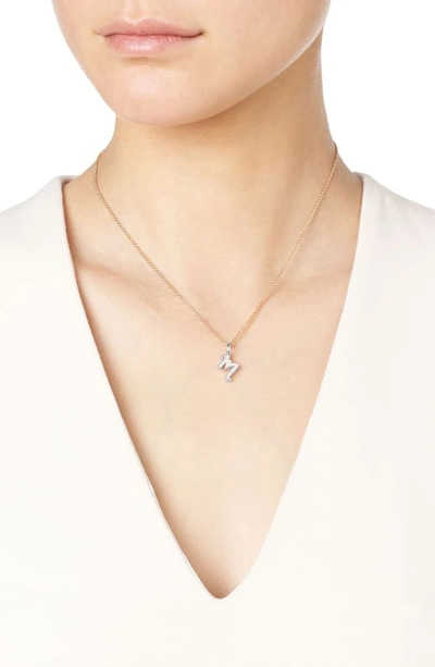 Shop Monica Vinader Alphabet Diamond Pavé Pendant Charm In Silver/ Diamond- M