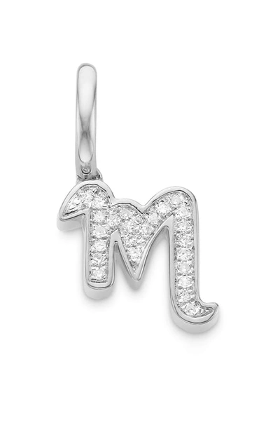 Shop Monica Vinader Alphabet Diamond Pavé Pendant Charm In Silver/ Diamond- M