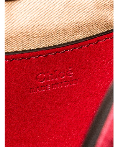 Shop Chloé Chloe Small Tess Embossed Croco Shoulder Bag In Dusky Red