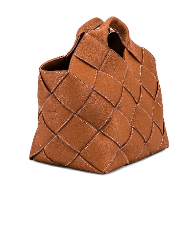 Shop Loewe Woven Basket Bag In Tan
