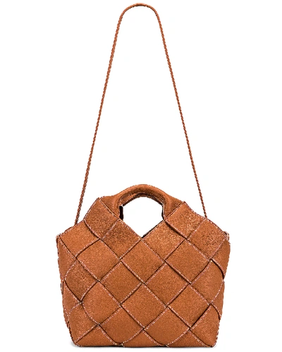 Shop Loewe Woven Basket Bag In Tan