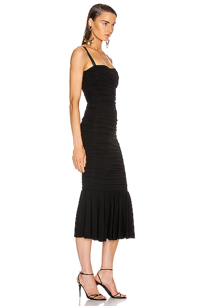 Shop Dolce & Gabbana Ruched Flounce Dress In Black