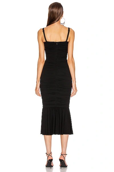 Shop Dolce & Gabbana Ruched Flounce Dress In Black