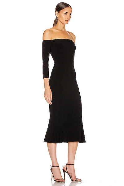 Shop Norma Kamali Off Shoulder Fishtail Dress In Black