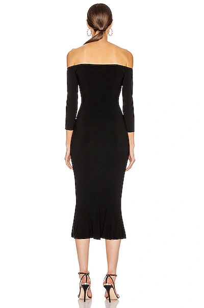 Shop Norma Kamali Off Shoulder Fishtail Dress In Black