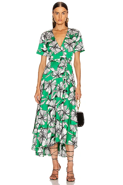 Shop Alexis Deanna Dress In Emerald Floral