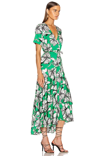 Shop Alexis Deanna Dress In Emerald Floral