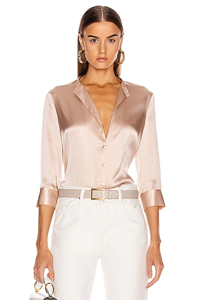 Shop L Agence L'agence Aoki Band Collar Blouse In Pink In Petal