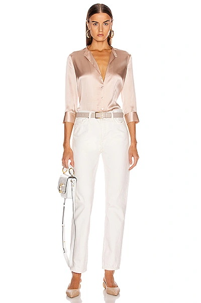 Shop L Agence L'agence Aoki Band Collar Blouse In Pink In Petal