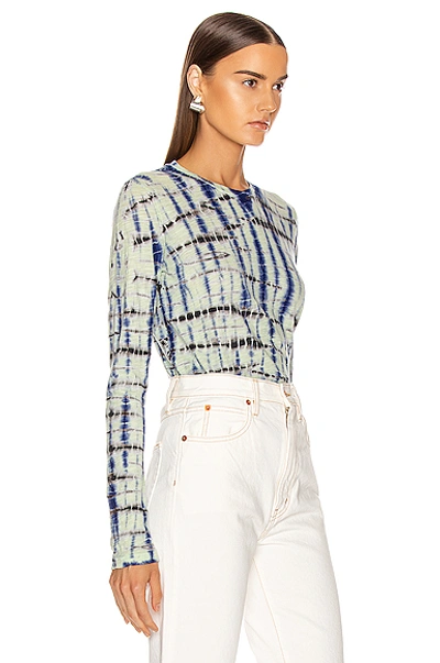 Shop Proenza Schouler Tie Dye Long Sleeve Top In Blue,ombre & Tie Dye In Lime & Cobalt