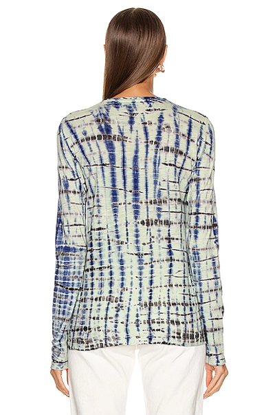 Shop Proenza Schouler Tie Dye Long Sleeve Top In Blue,ombre & Tie Dye In Lime & Cobalt