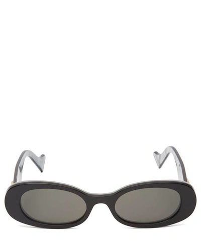 Shop Gucci Oval Acetate Sunglasses In Black