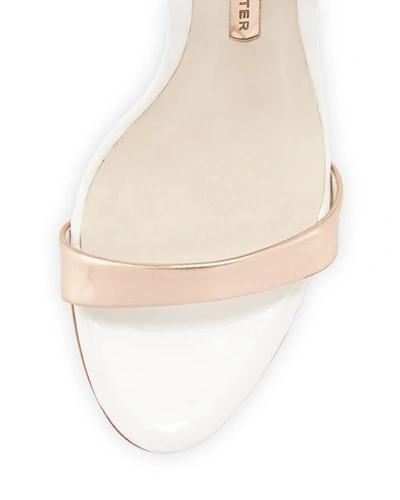 Shop Sophia Webster Evangeline Angel Wing High-heel Sandals In White/rosegold