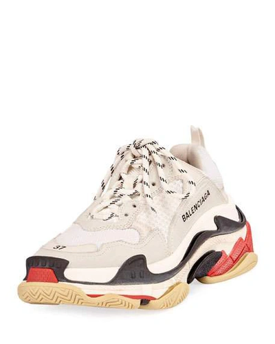 Shop Balenciaga Triple S Mesh & Leather Trainer Sneakers In White
