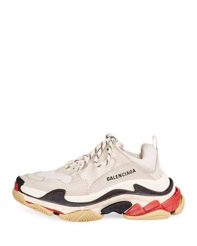 Shop Balenciaga Triple S Mesh & Leather Trainer Sneakers In White