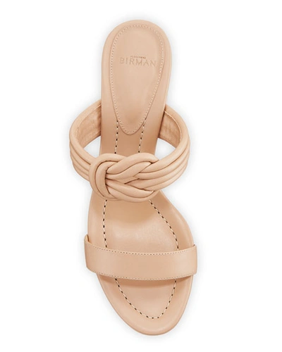 Shop Alexandre Birman Vicky Knotted Leather Block-heel Sandals