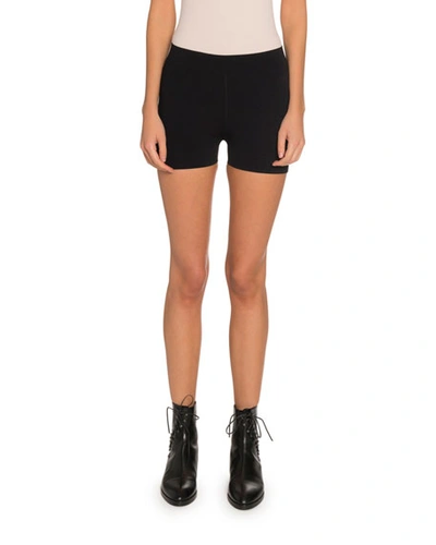 Shop Alaïa Pull-on Stretch Biker Shorts In Black