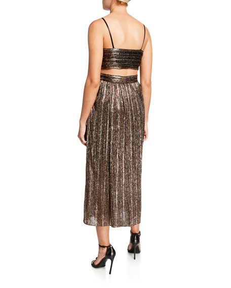 aidan by aidan mattox pleated glitter gown