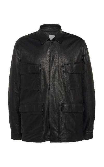 Shop Paul Smith Elegant Leather Shirt In Black