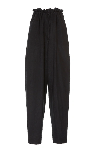 Shop Albus Lumen Agaso Linen Wide-leg Pants In Black