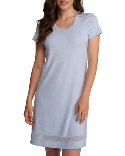 Shop Lusome Gabriela Striped Sleepshirt In Indigo