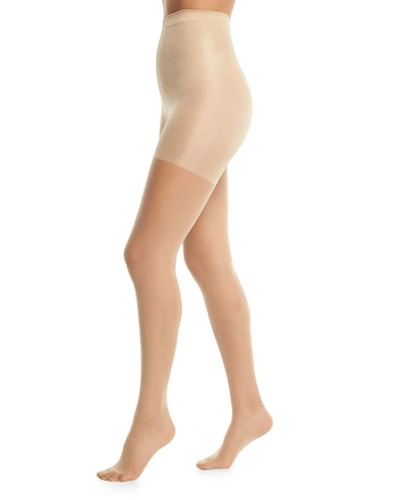 Shop Wolford Individual 10 Soft Control Top Tights In Fairly Light