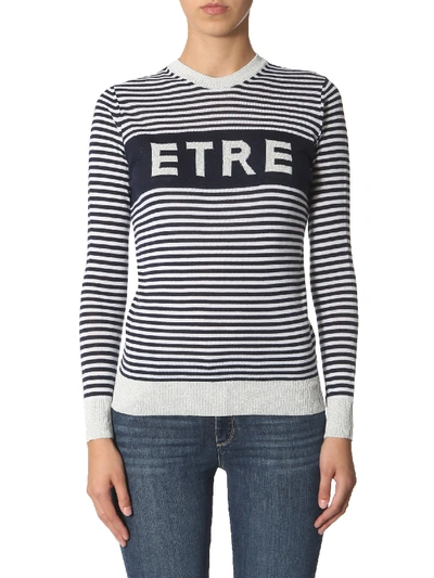 Shop Etre Cecile Striped Sweater In Blu