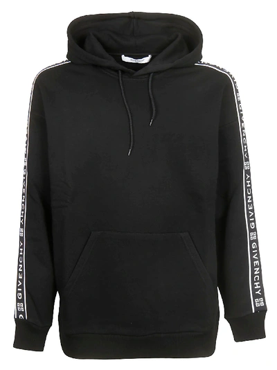 Shop Givenchy 4g Logo Tape Hoodie In Black