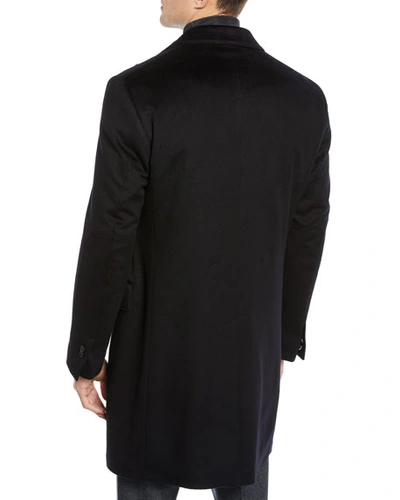Corneliani Id Wool Topcoat With Zip-out Bib In Black