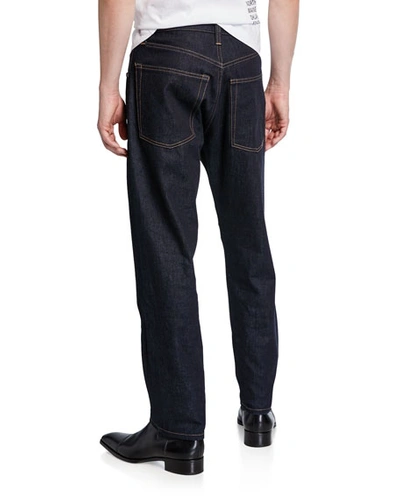 Shop Helmut Lang Men's Accelerated Raw Masc High-rise Straight-leg Jeans In Indigo