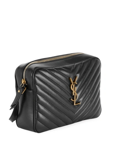 Shop Saint Laurent Lou Medium Ysl Camera Bag With Tassel In Quilted Leather In Black