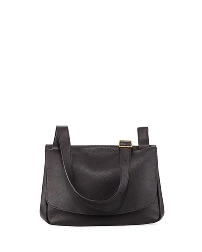 Shop The Row Small Mail Bag In Fine Grain Leather In Black