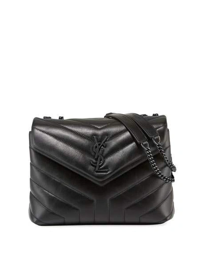 Shop Saint Laurent Loulou Small Ysl Shoulder Bag In Quilted Leather In Black