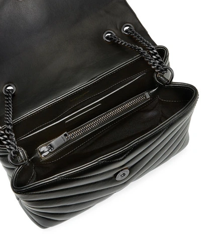 Saint Laurent Loulou Small Ysl Shoulder Bag In Quilted Leather In Black
